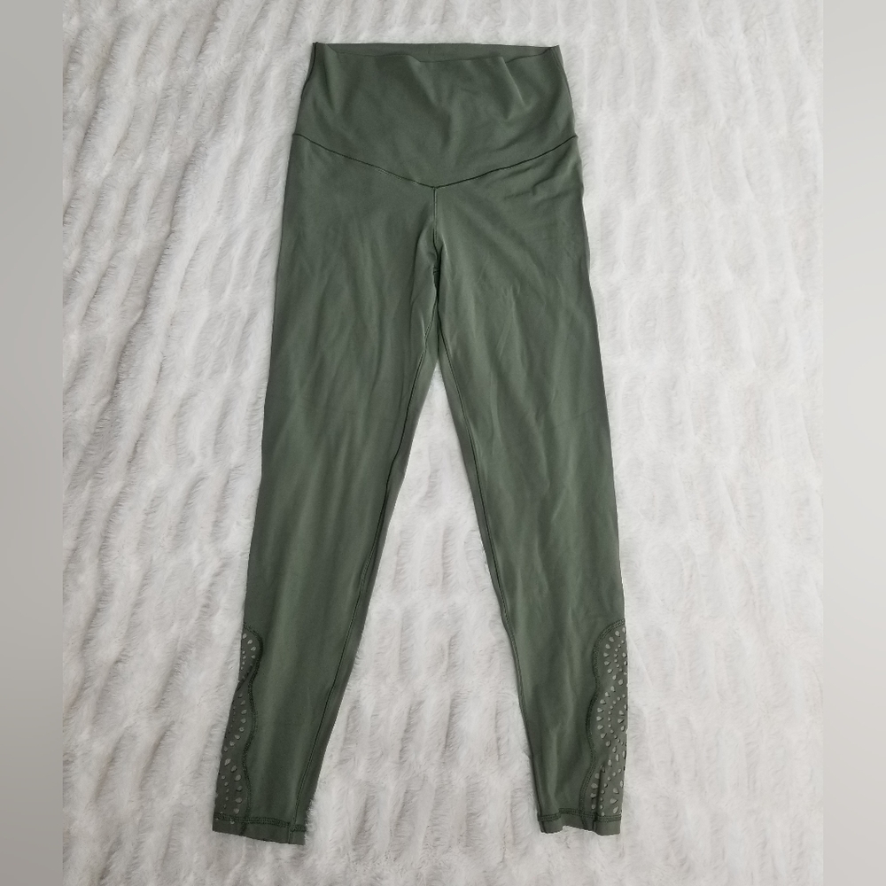 Aerie Chill Play Move Olive Green Cutout Leggings